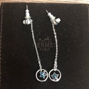 Swarovski ( blue crystal dropping earring )